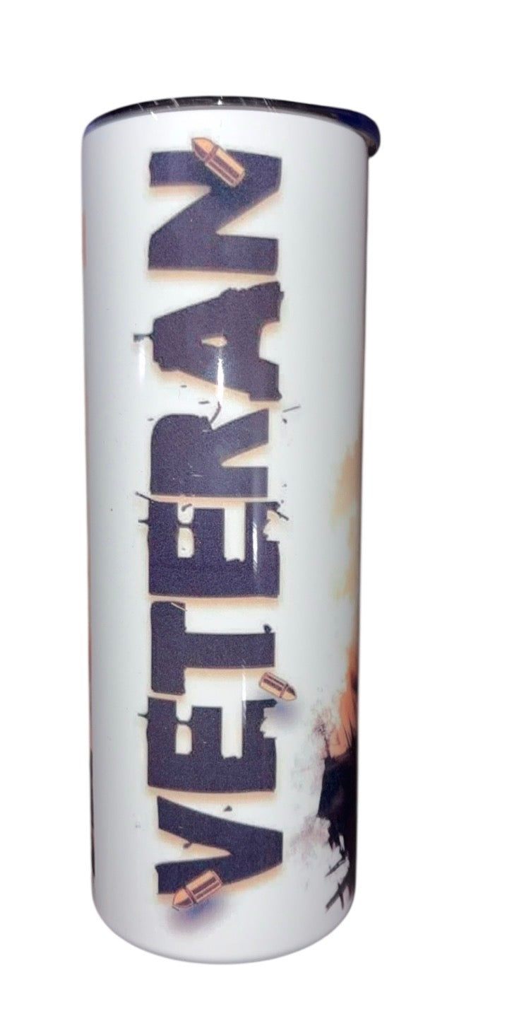 “Veteran “ 20oz stainless steel double walled tumbler