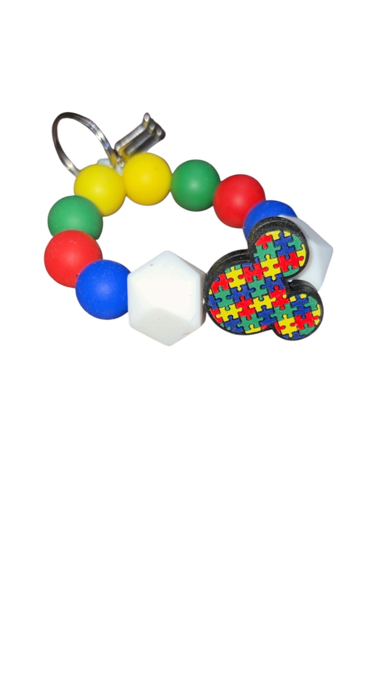 “Mickey mouse autism awareness”  bracelet with keychain