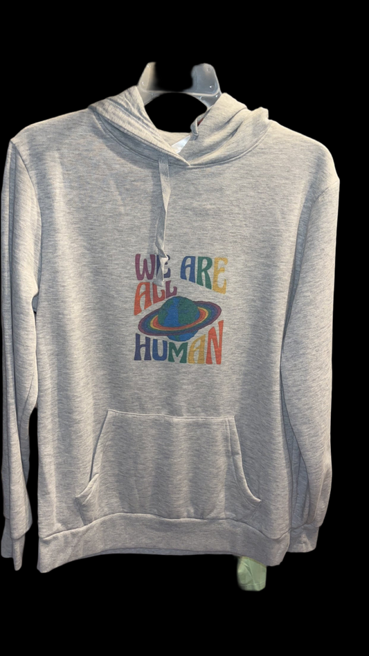 “We are all human” adult hoodie