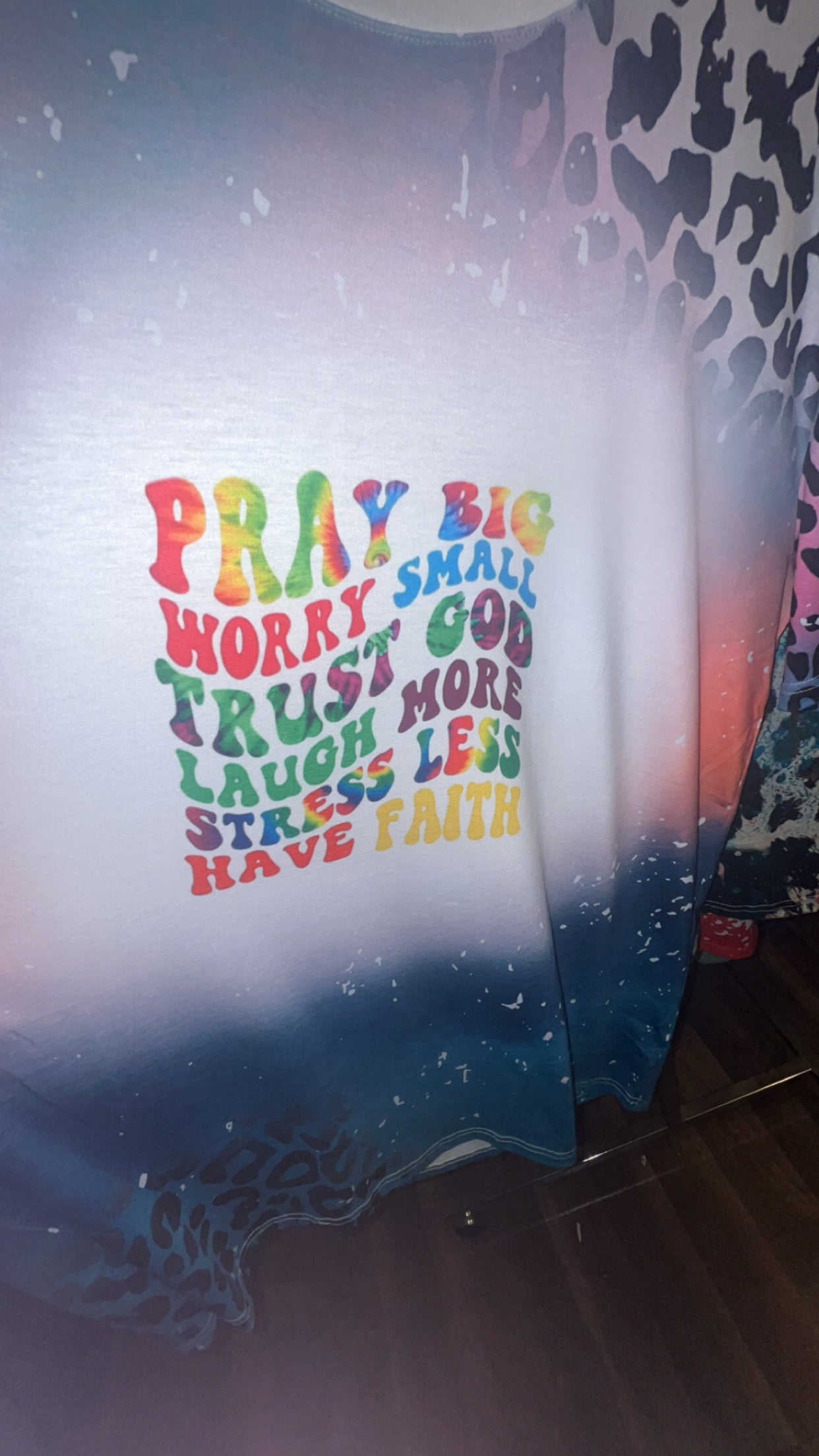 Pre bleached women’s t shirt “Pray big..”