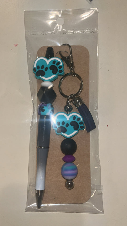 Pen and keychain bundle “Pet-paws”