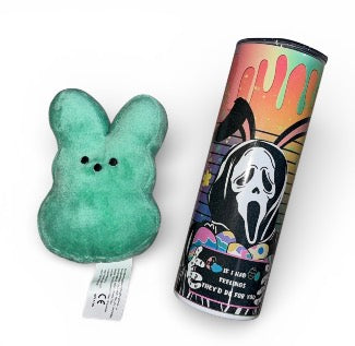 20oz Easter tumbler with customizable green plush