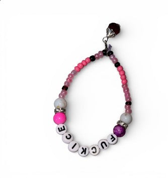 “Fuck Ice” bracelet with clip on gem