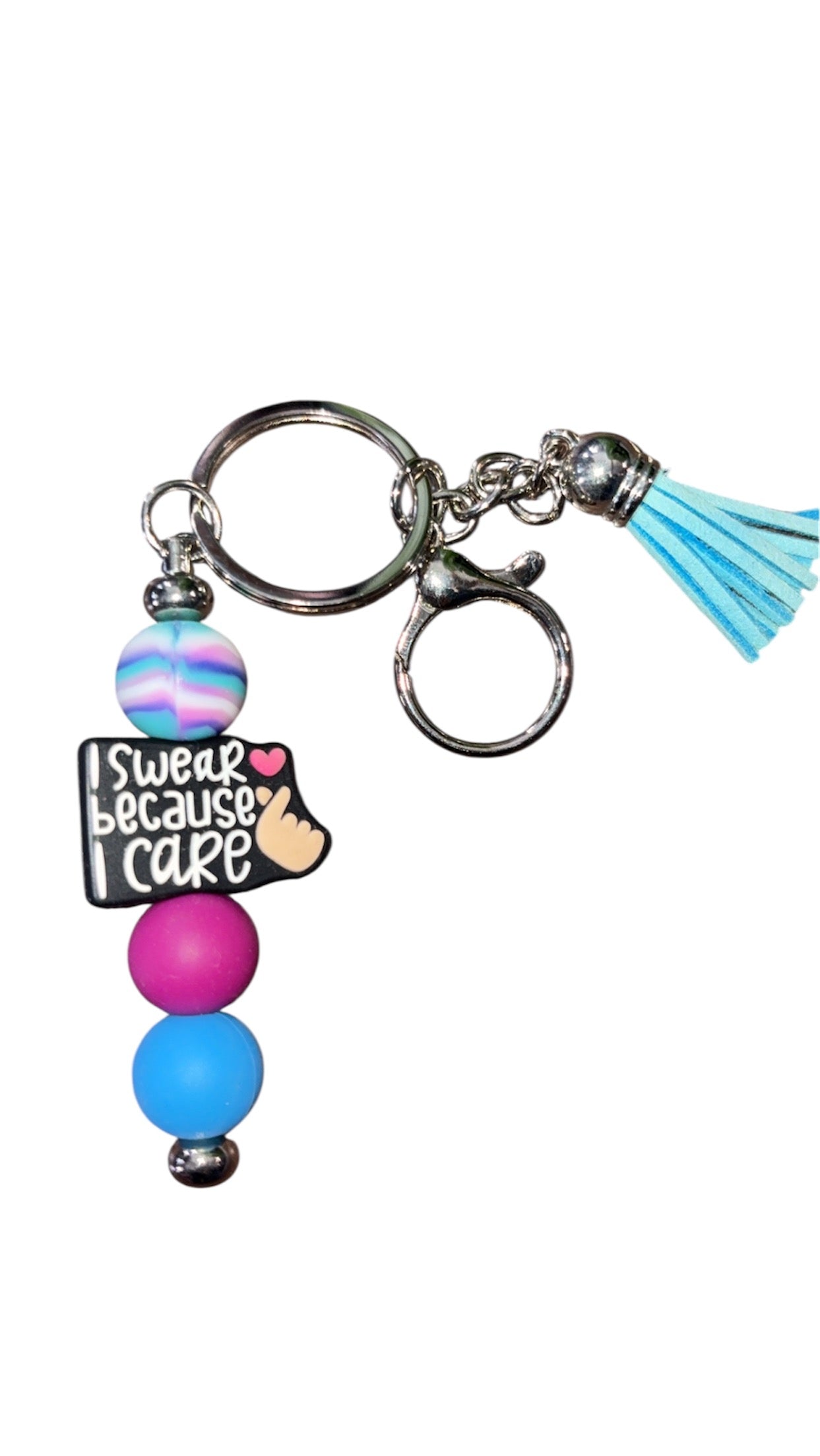 “I swear because I care” keychain