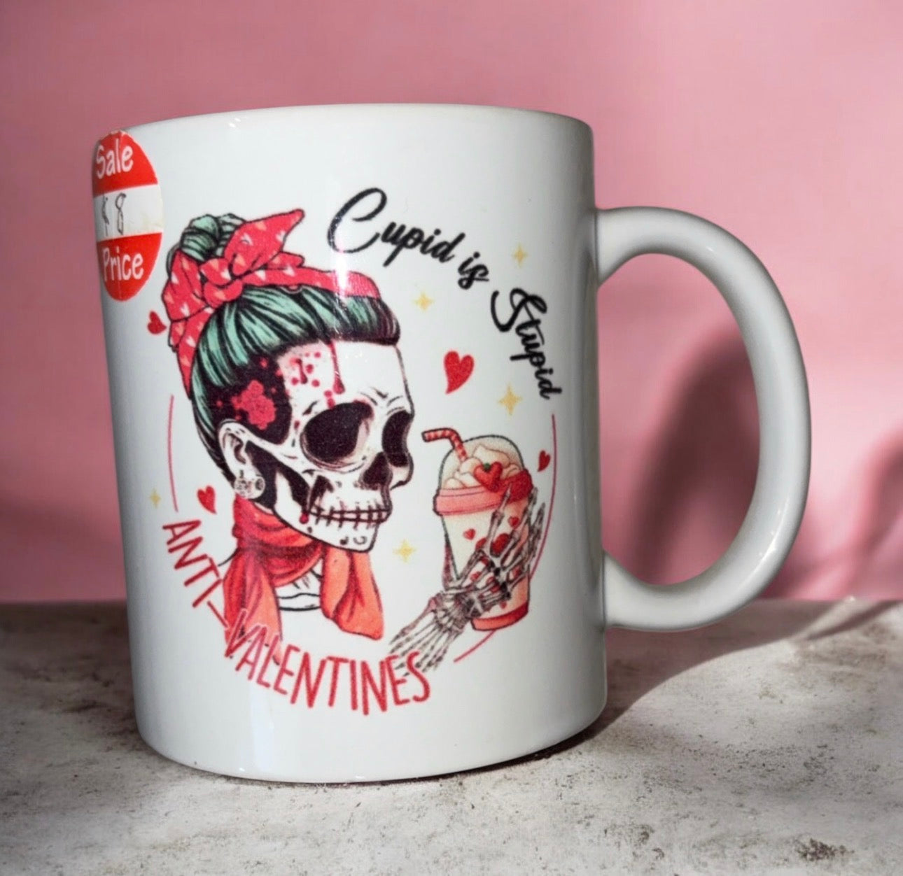 “Cupid is stupid” coffee mug