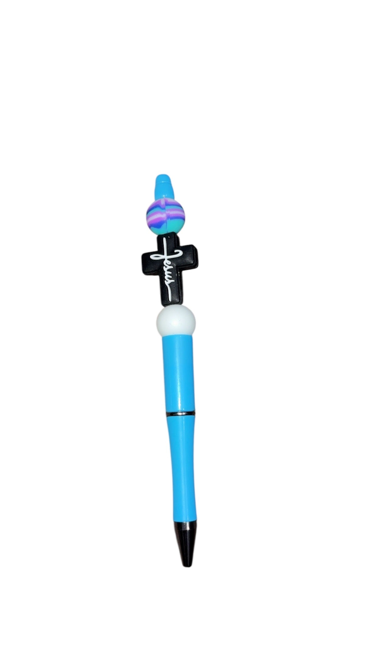 “Jesus” blue and white handmade pen
