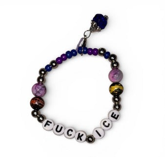 “F*CK ICE” bracelets with clip on gem