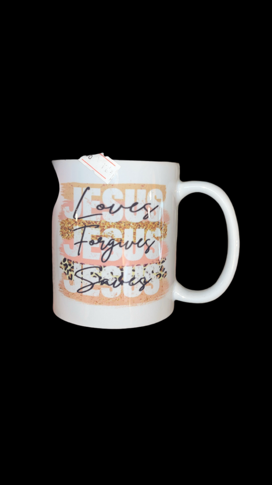 “ Jesus loves, Jesus forgives…” 11 oz ceramic mug