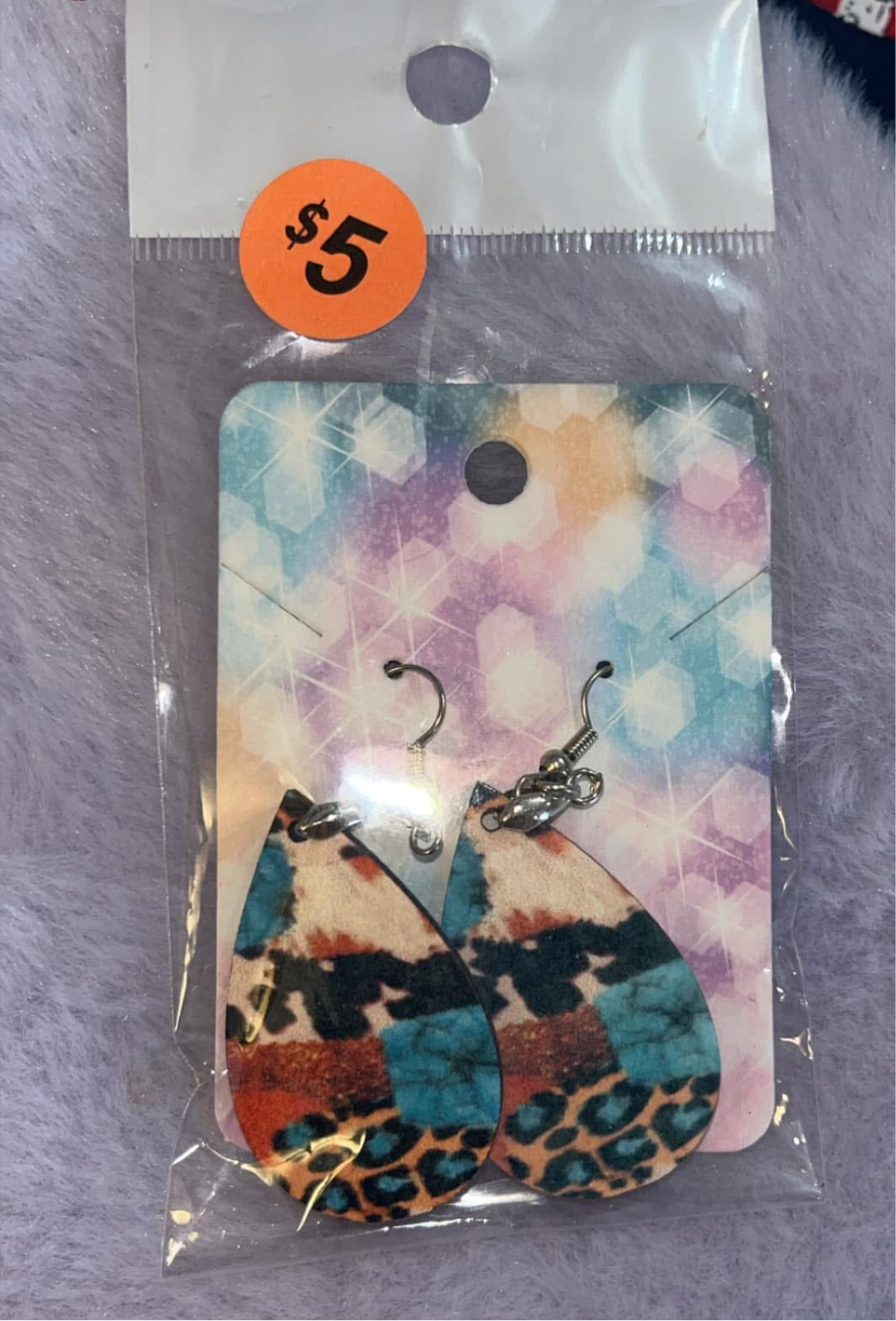 Cow print earrings