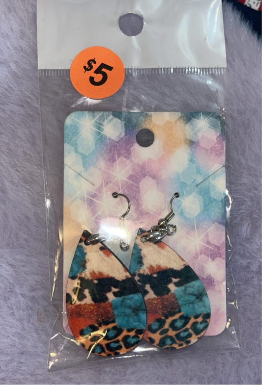 Cow print earrings