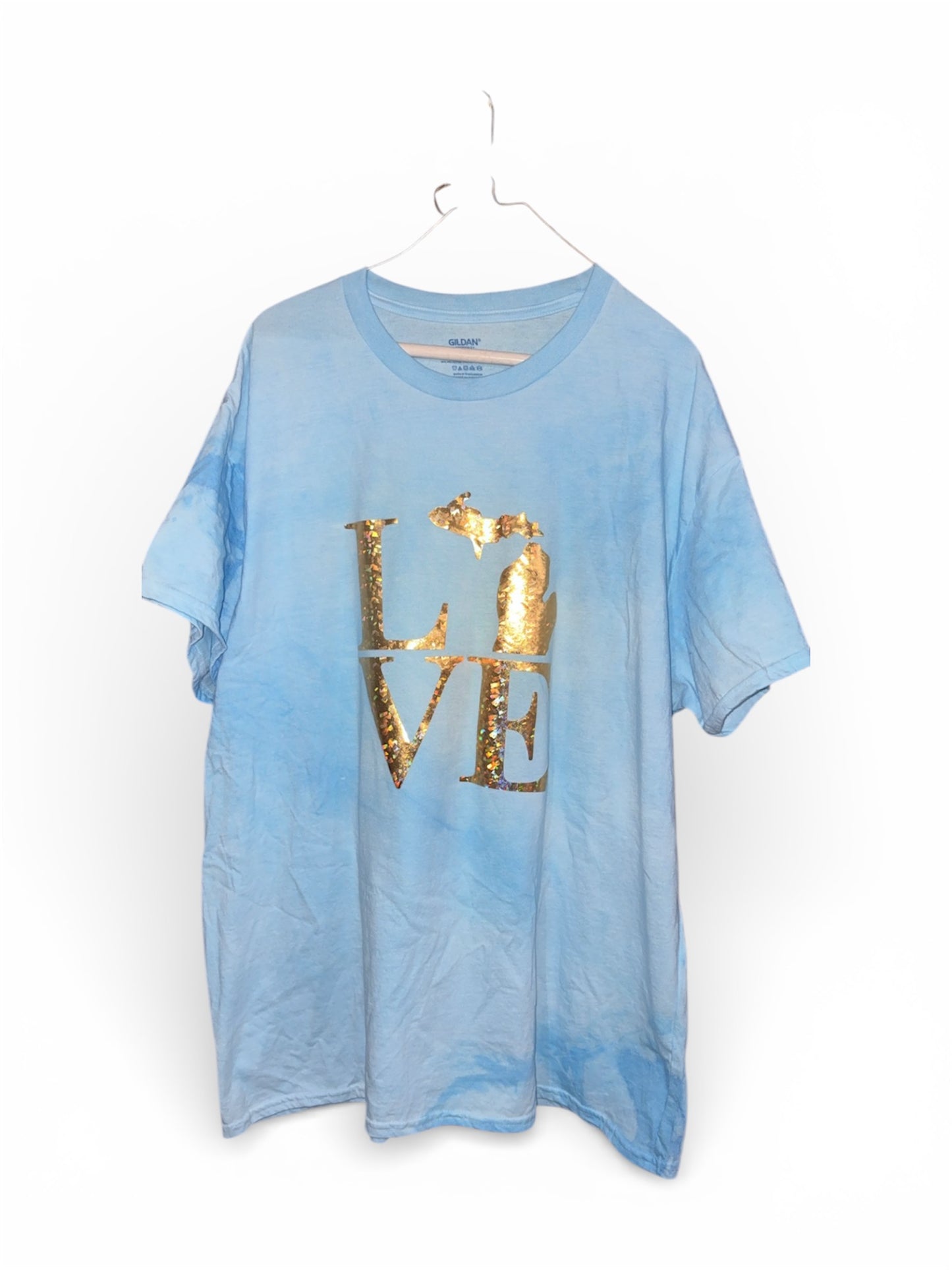 Love Michigan tie dye t shirt