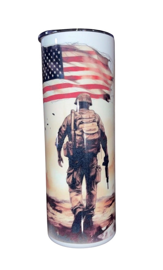 “Veteran “ 20oz stainless steel double walled tumbler
