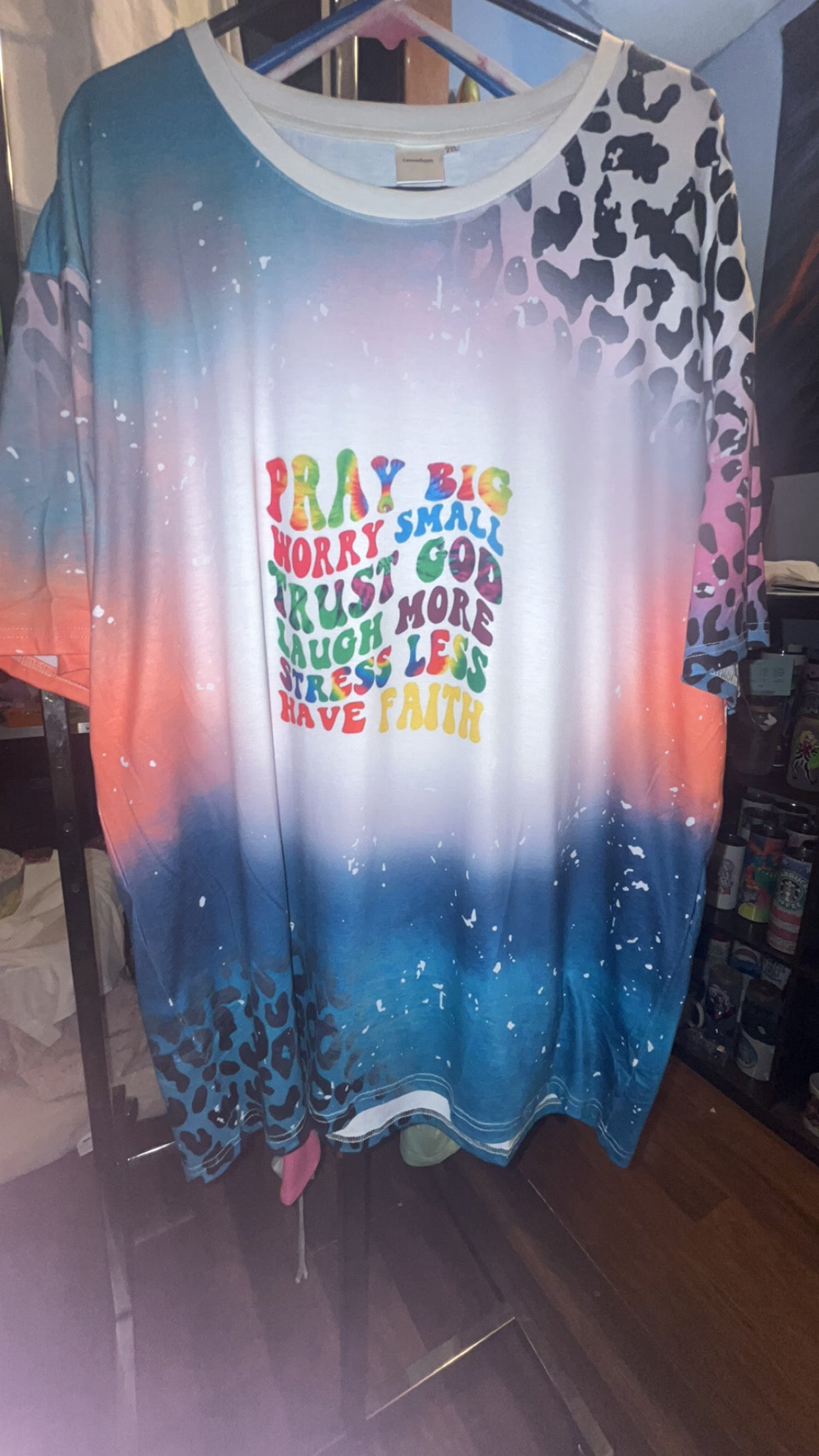 Pre bleached women’s t shirt “Pray big..”