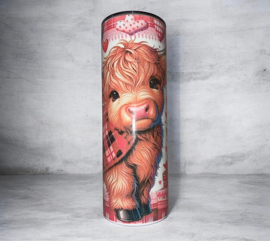 “Valentine highland cow” 20oz tumbler