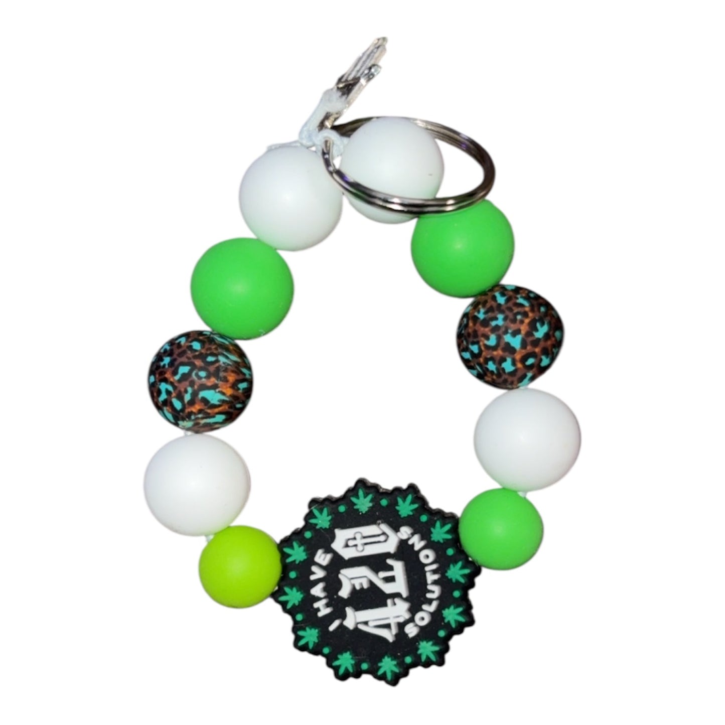 “420” green, white bracelet