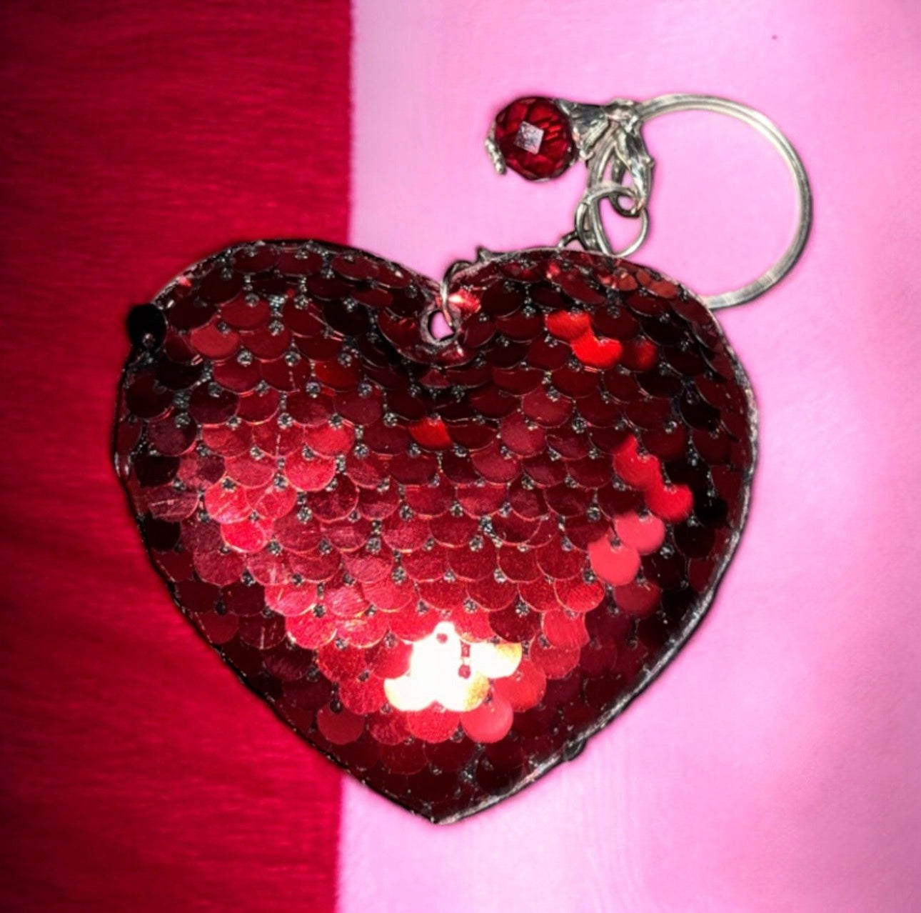 Red Heart keychain with gem