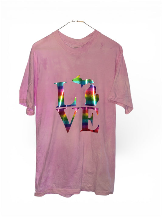 Love Michigan tie dye t shirts