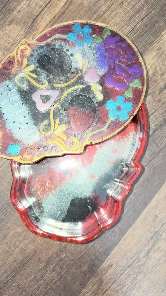 Sugar skull Resin tray, jewelry box